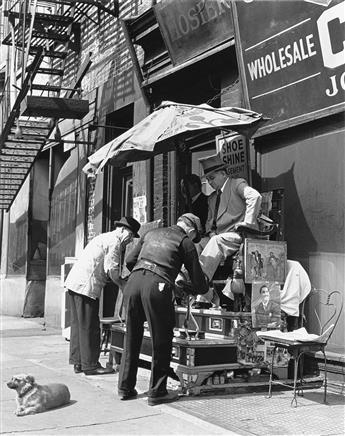 ANDREAS FEININGER (1906-1999) Pedestrians on Fifth Avenue, New York * Shoeshine, N.Y.